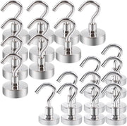 Hanger Magnetici di Alta Qualità - 16mm/20mm - Forti Magnetici Neodymium - 10 Pezzi - Sostegno per Cucina/Ufficio/Camping - Resistente ai Colpi - Hanger Magnetici