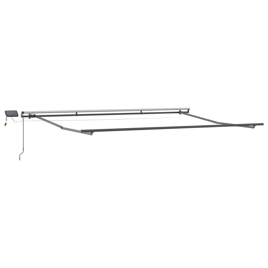 Tenda Retrattile Manuale con LED Grigio Chiaro 500x300 cm