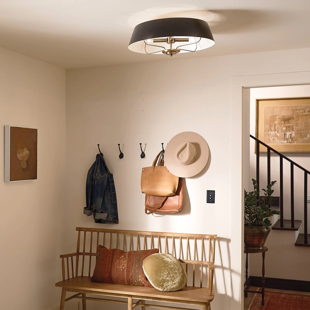 Lampada a sospensione Kichler Luella Ø56 nero/ottone 4xE14
