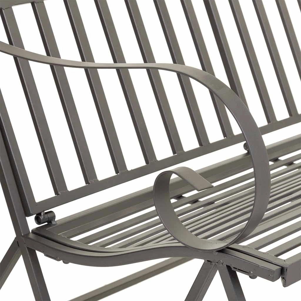 Divano a dondolo in ferro battuto marrone 116x45x91h cm