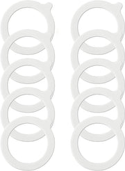 Weckpotringi in silicone - 10 pezzi - Riparabili - Pacchetti di silicone sostitutivi - Ringhi di riserva per conservazione - 70 mm x 95 mm - Bianchi