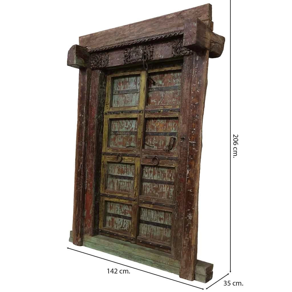 Porta in legno marrone 142x35x206h cm