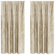Tende in Velluto con tende 2 pz Crema 175 x 140 cm Velluto