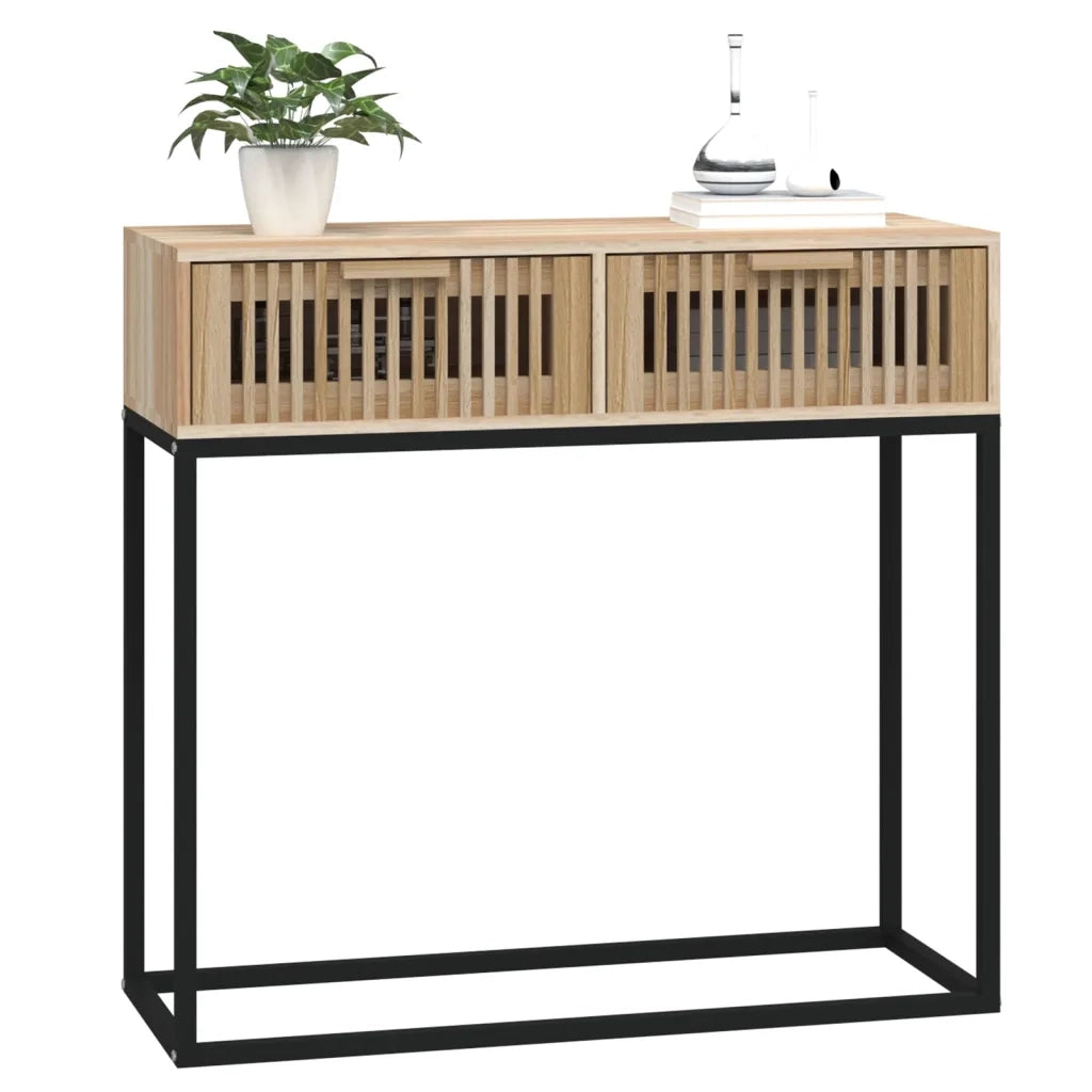 Tavolino Consolle | Tavolo d'Ingresso 80x30x75 cm Legno Multistrato e Ferro