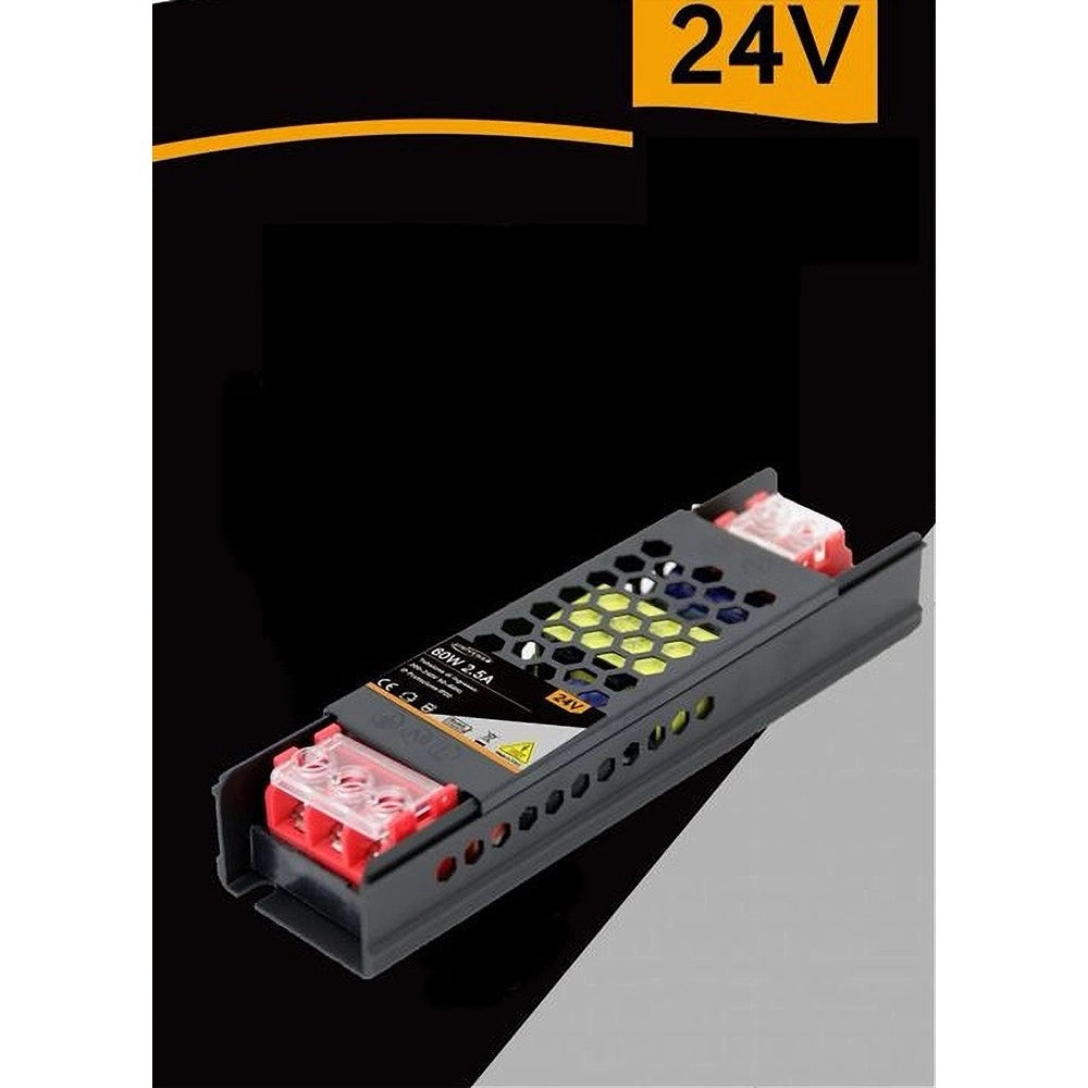 Trade Shop - Alimentatore Slim Stabilizzato 24v 60 W Switch Trasformatore 2.5 Mha Fhyla60w24v -