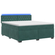 Letto con Box Spring, Materasso e LED Verde Scuro 140 x 200 cm 3452189