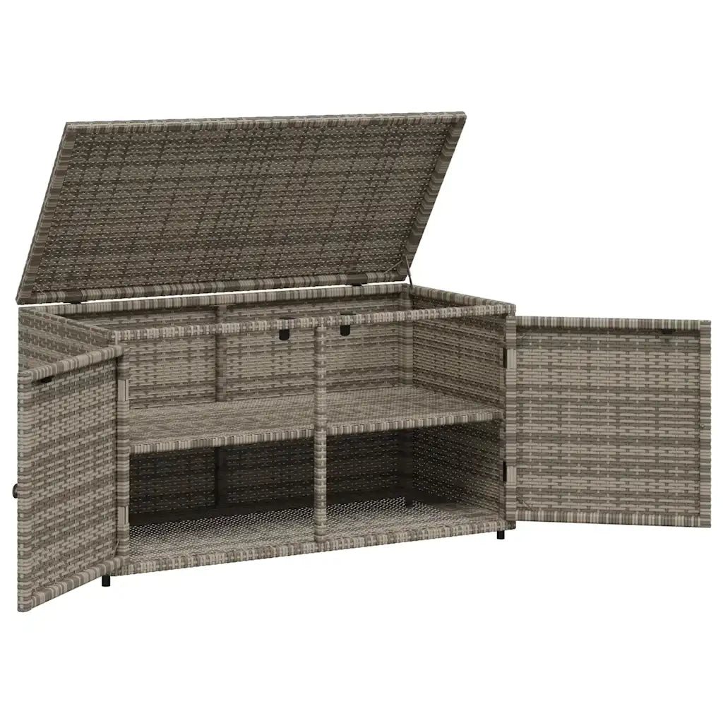 Armadietto Portaoggetti Giardino Grigio 110x55x60,5 Polyrattan 365569