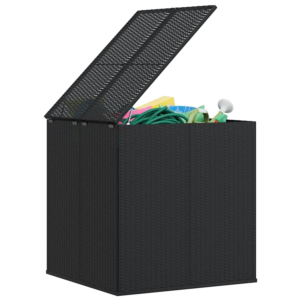 Contenitore da Giardino in Rattan PE 100x97,5x104 cm Nero CFW9706958