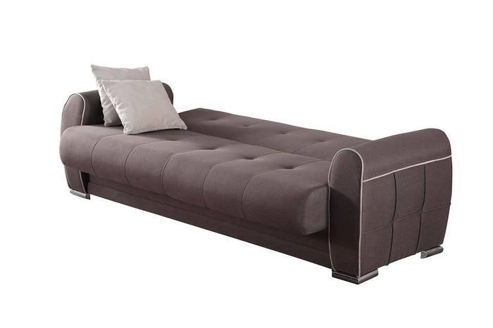 Alfo, Divano Letto 3 Posti Contenitore, 85x224 cm Nero Chiaro