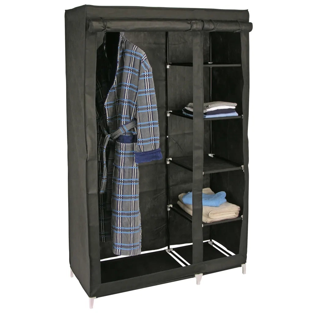 HI Armadio 110x46x178 cm in Tessuto Nero 435299