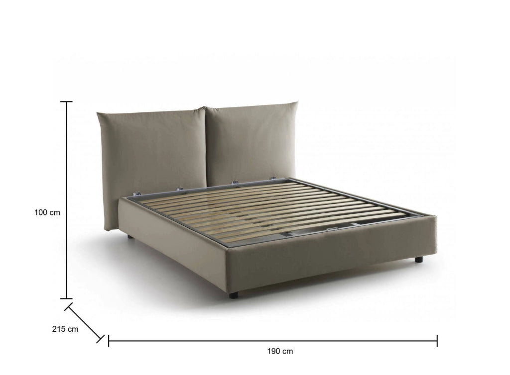 Letto Matrimoniale Alizarin, Letto Matrimoniale Sfoderabile Made in Italy, Grigio Tortora\
