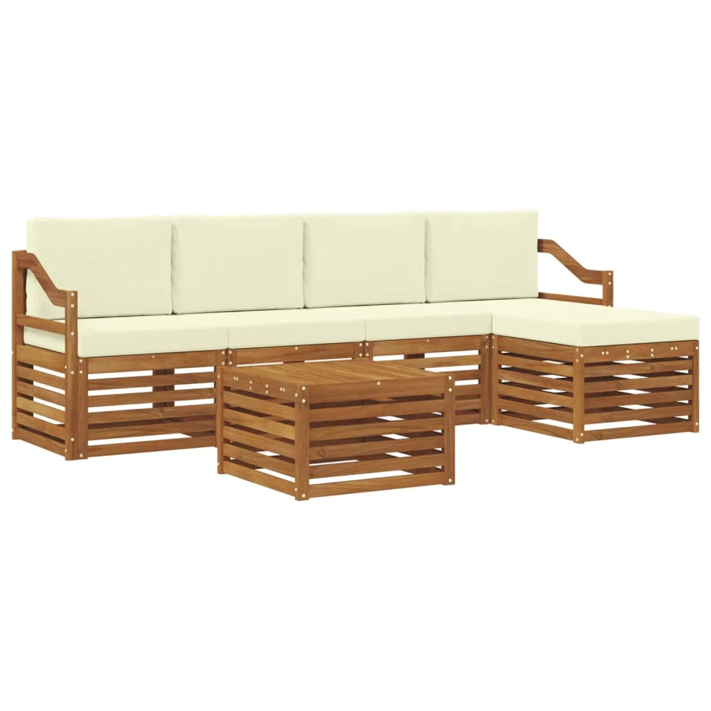 Set di divani da esterno 6 pz Naturale e Crema 3374705