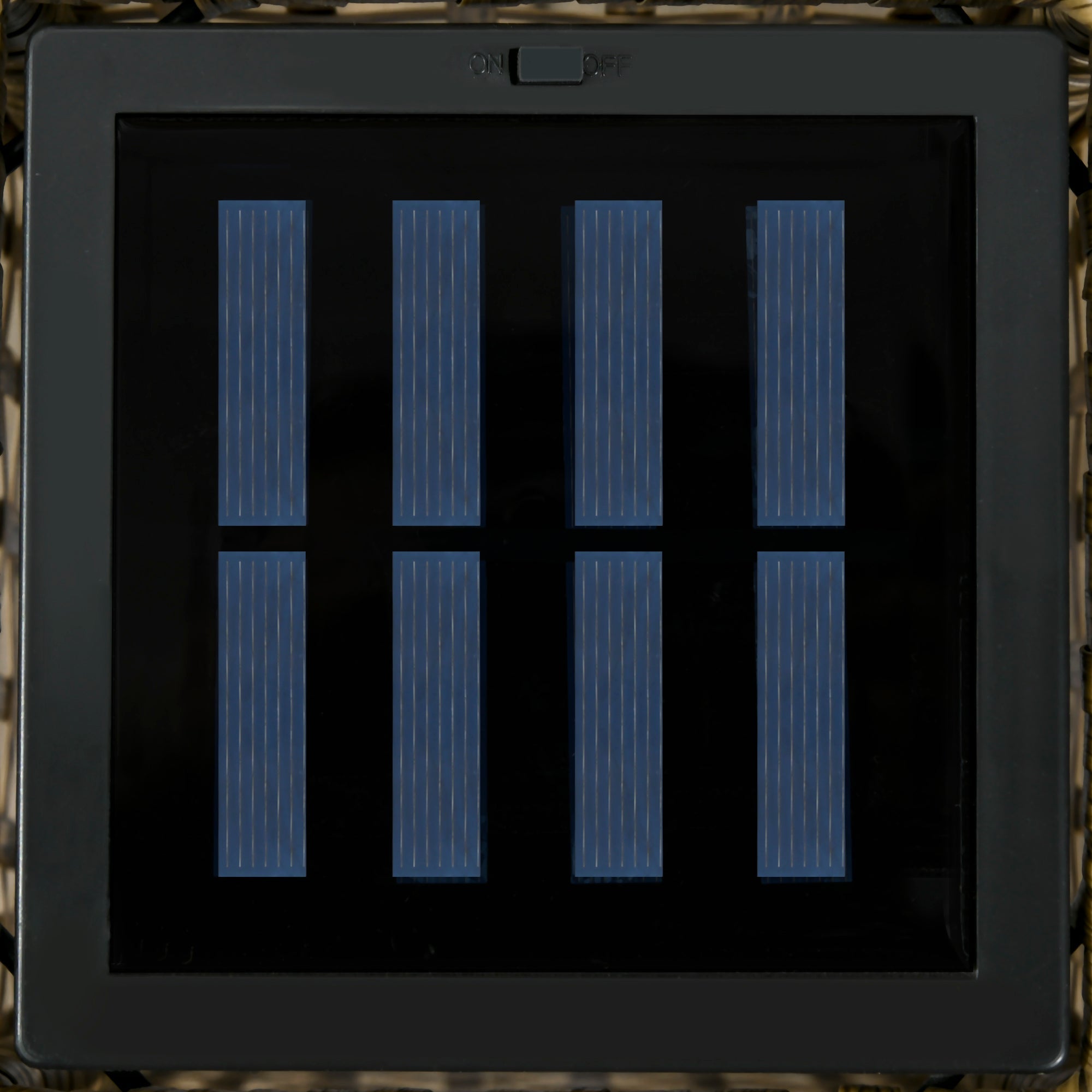 Lampada Solare da Giardino con Pannello di Ricarica 15,5x15,5x69 cm in Acciaio e Rattan Nero e Marrone