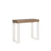 Consolle Allungabile 90-300x40x77 cm Tecno Quercia Natura telaio Bianco