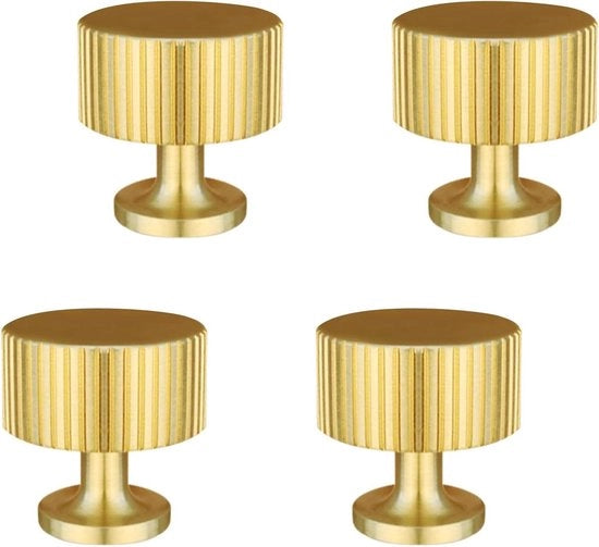 Set di 4 maniglie da parete in stile retro - Pulsanti rotondi in oro antico - Per camera da letto e bagno