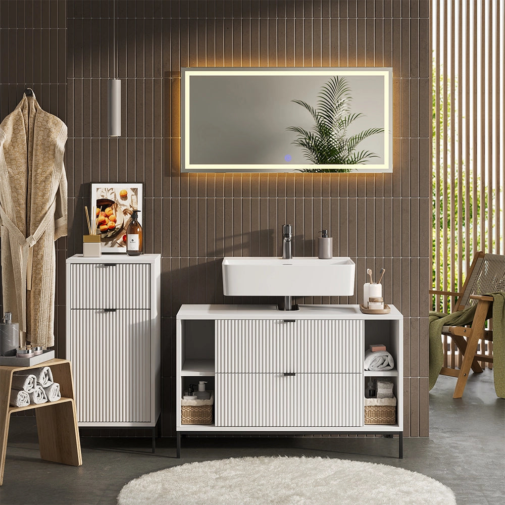 Vicco Set di mobili da bagno Bianco 3 parti