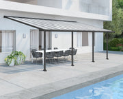 Pergola Addossata in Alluminio Olympia 3X7.4 m Grigio