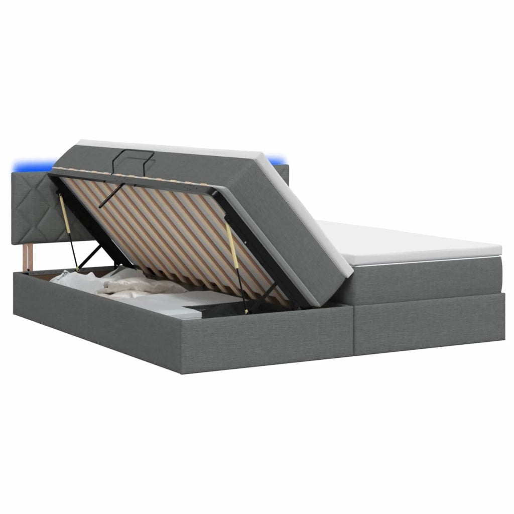 Letto con contenitore LED e materasso Grigio Scuro 180 x 200 cm 3459361