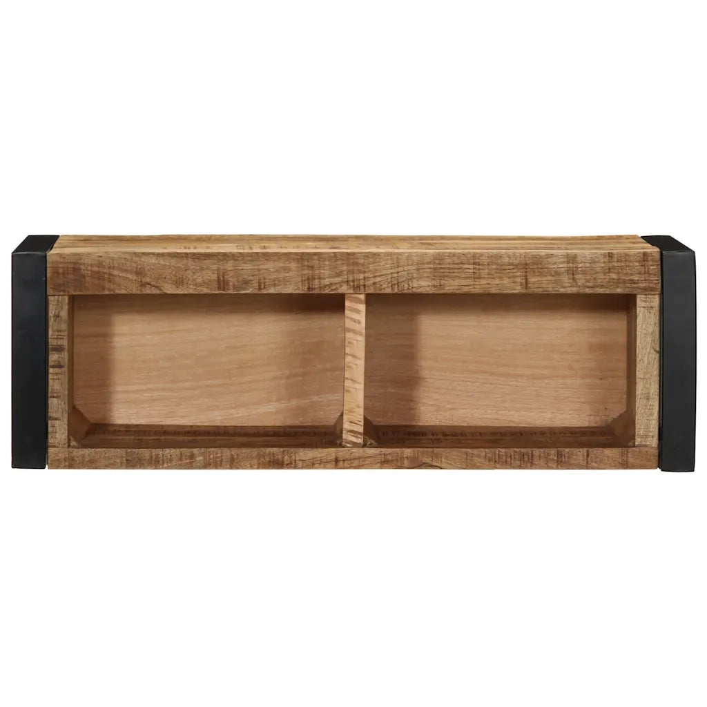 Mobile Porta TV 80x30x25 cm in Legno Massello di Mango Grezzo