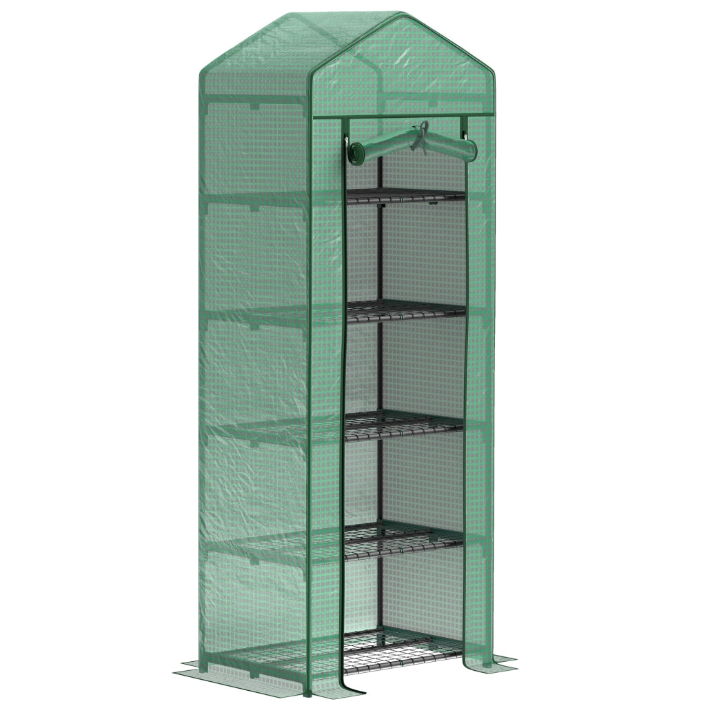 SERRA con 5 Livelli 69x49x193 cm in Plastica Verde
