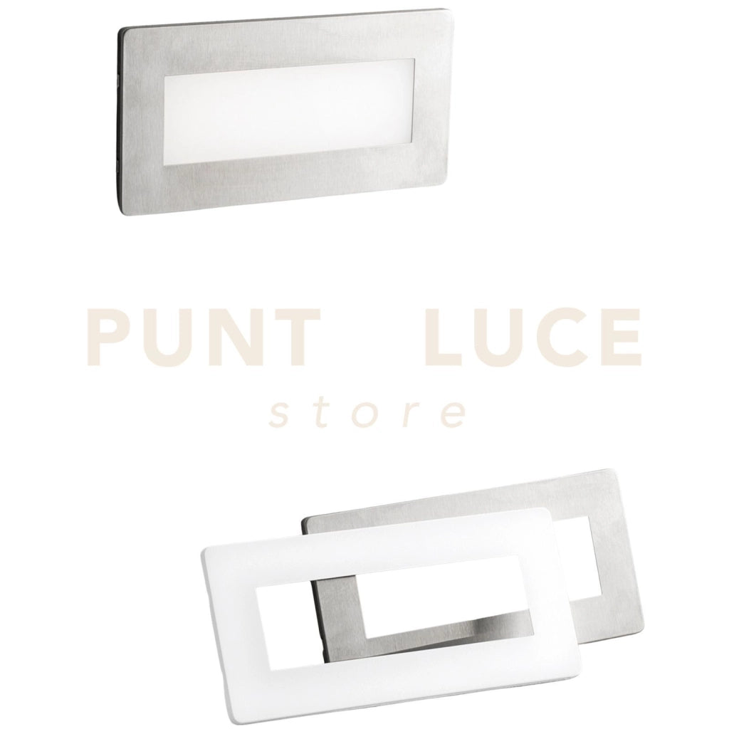 SEGNAPASSI LED A INCASSO BOLT BIANCO E NIKEL 5W 650LM CCT 2800K-6500KIP65 181X47X81MM CON SENSORE MOVIMENTO E CREPUSCOLARE