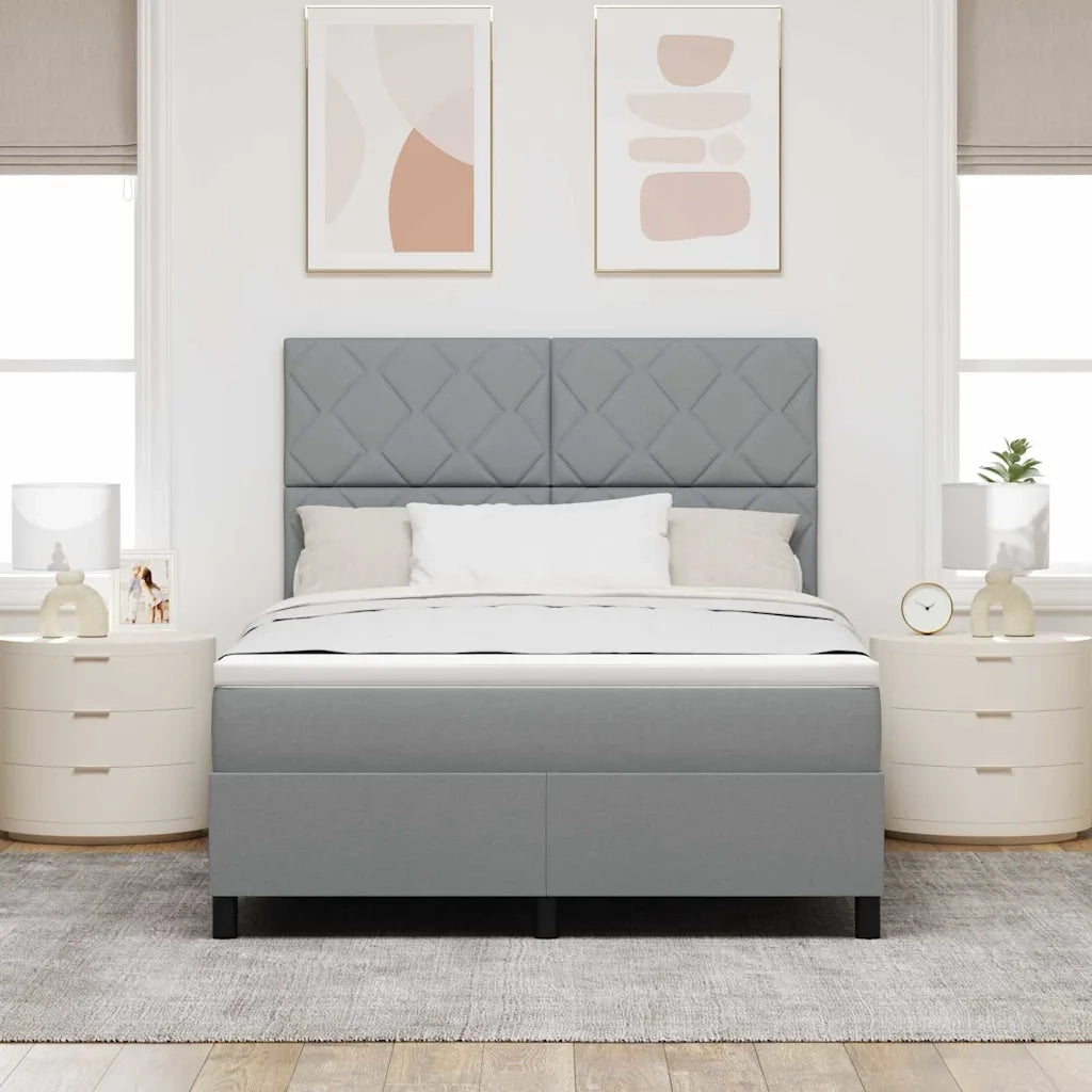 Letto a molle con testiera Grigio chiaro 140 x 200 cm Tessuto 3342949