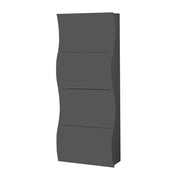 Scarpiera 4 Ante a Ribalta Onda 71x26,6x161,4 cm Finitura in Melamina Antracite Opaco