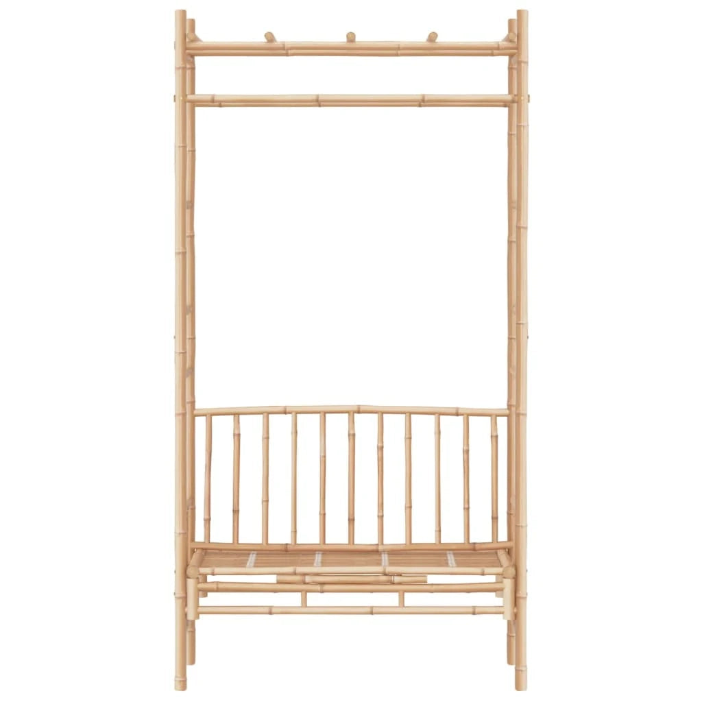 Panca da giardino mobili da esterno terrazza con pergolato 116 cm bambù 02_0011638