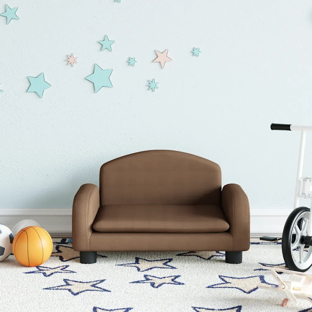Divano per Bambini-Sofa-Divanetto Marrone 50x40x30 cm in Tessuto