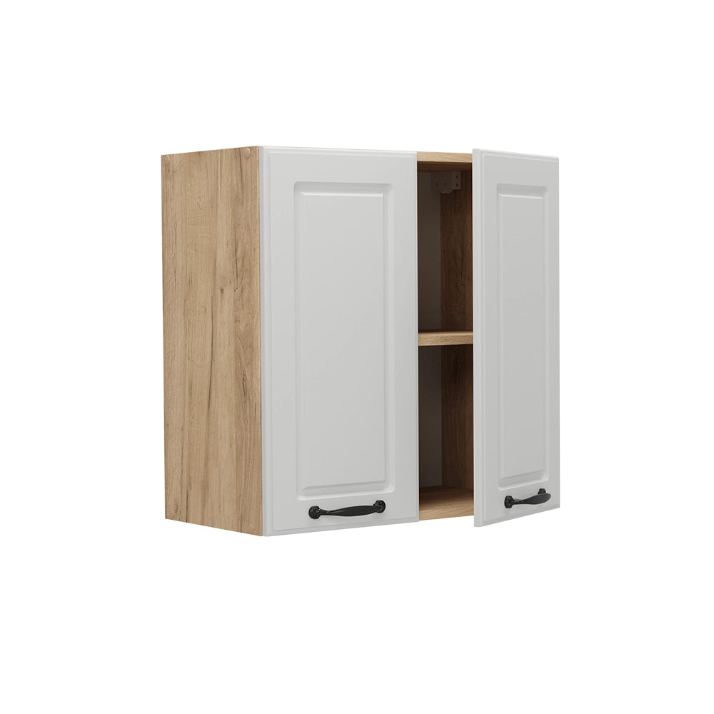 Pensile da cucina R-Line Bianco rustico/Rovere dorato 60 cm Vicco