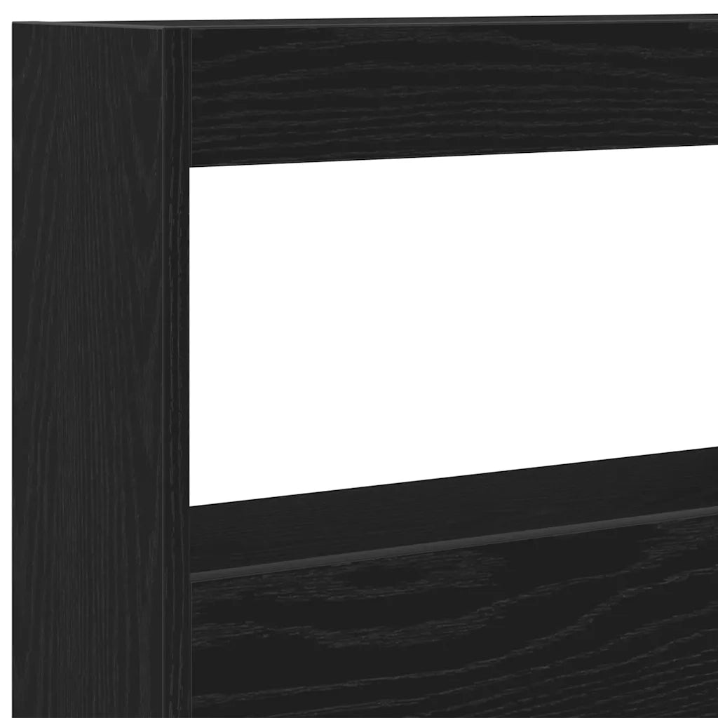 vidaXL Testiera con Contenitore a LED Rovere Nero 100x17x102 cm