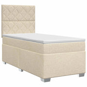 Letto box spring con materasso Crema 100 x 200 cm Tessuto 3453351