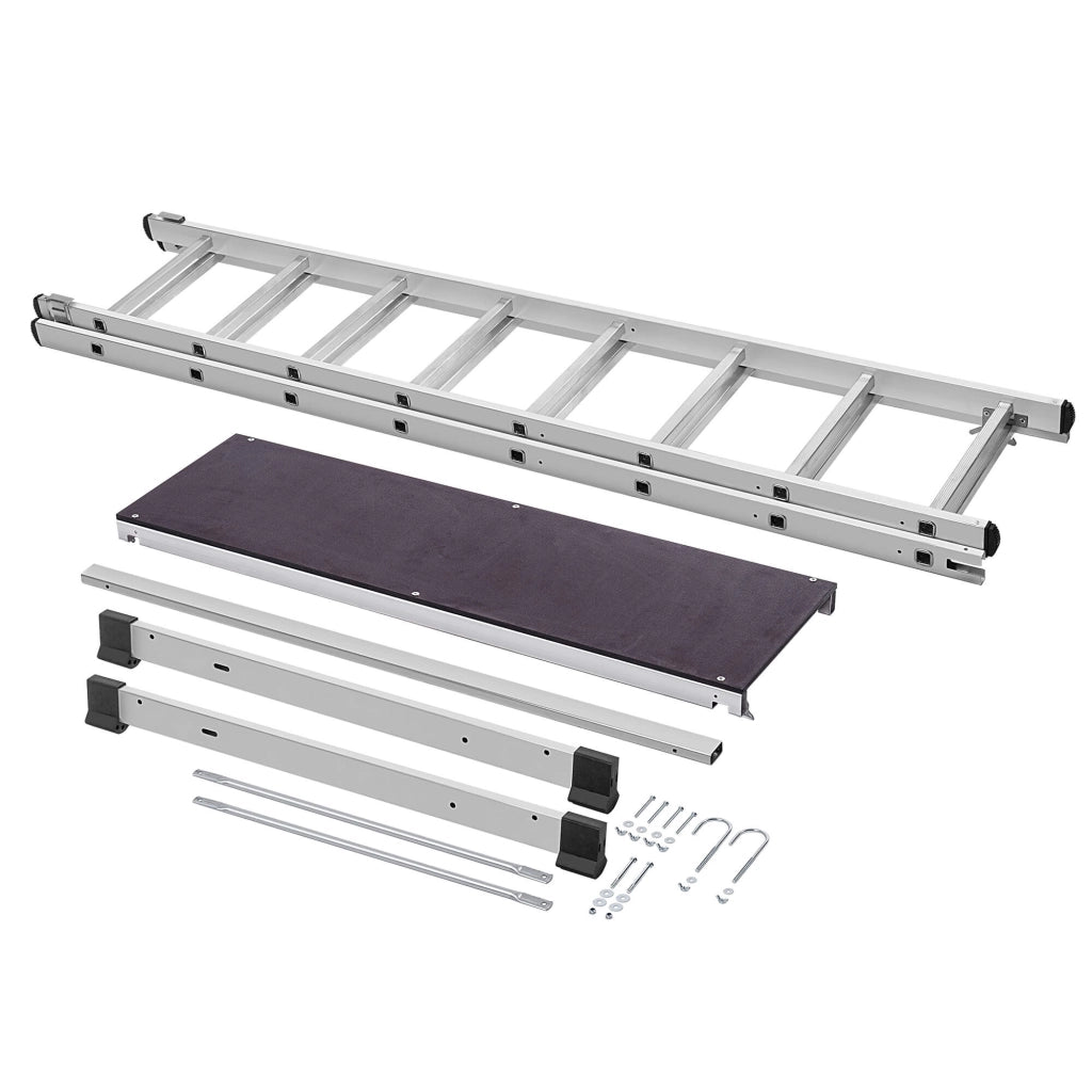 KADAX Mini ponteggio in alluminio 2x8 gradini Piattaforma di lavoro Scala 3 in 1 pieghevole
