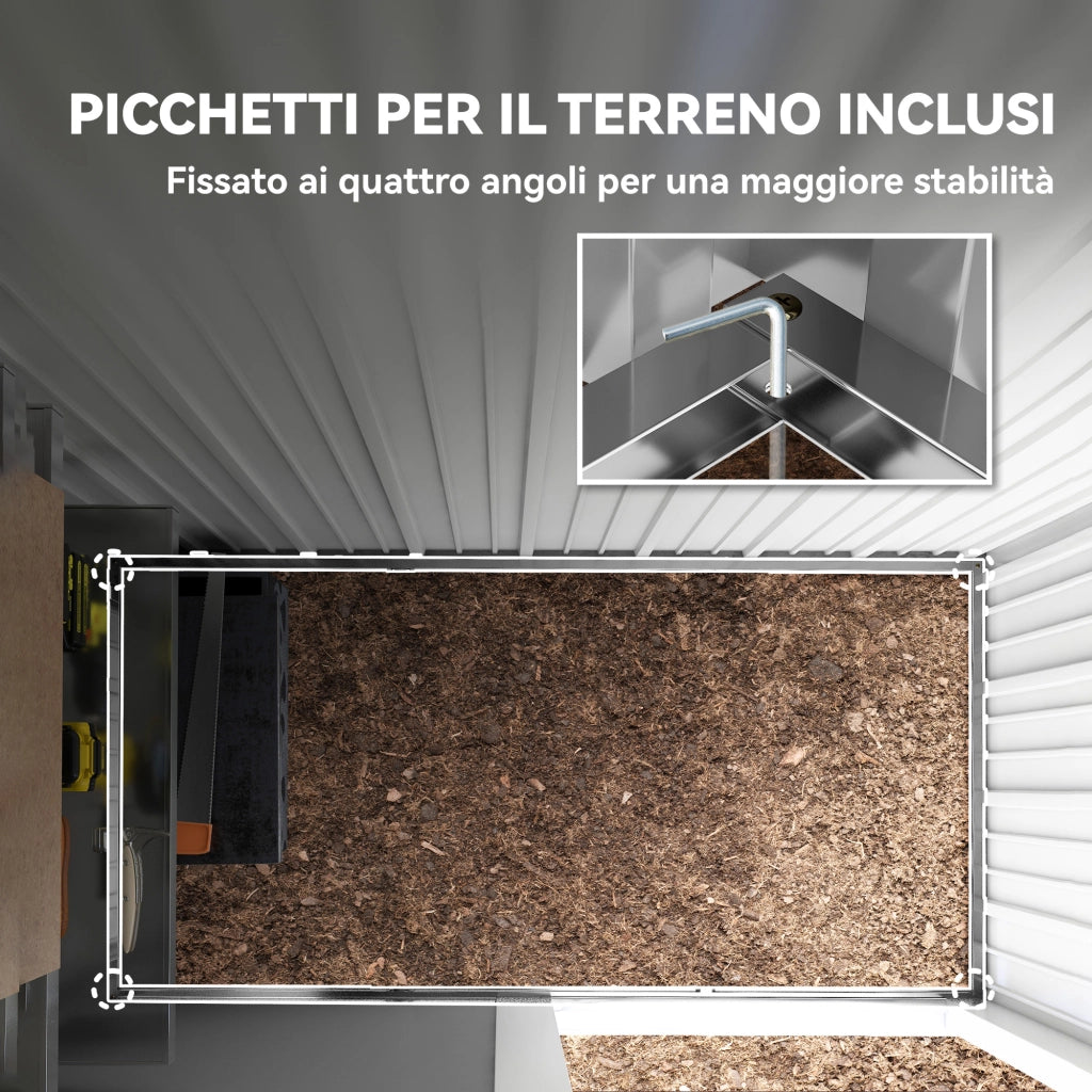 Casetta Attrezzi in Acciaio ¨C Zephmum ¨C Verde 161x95x163/181cm