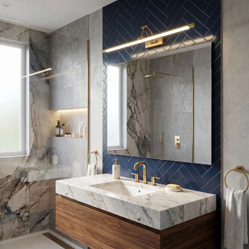 Applique Da Bagno Led Swe023-1w 60cm Brush Gold