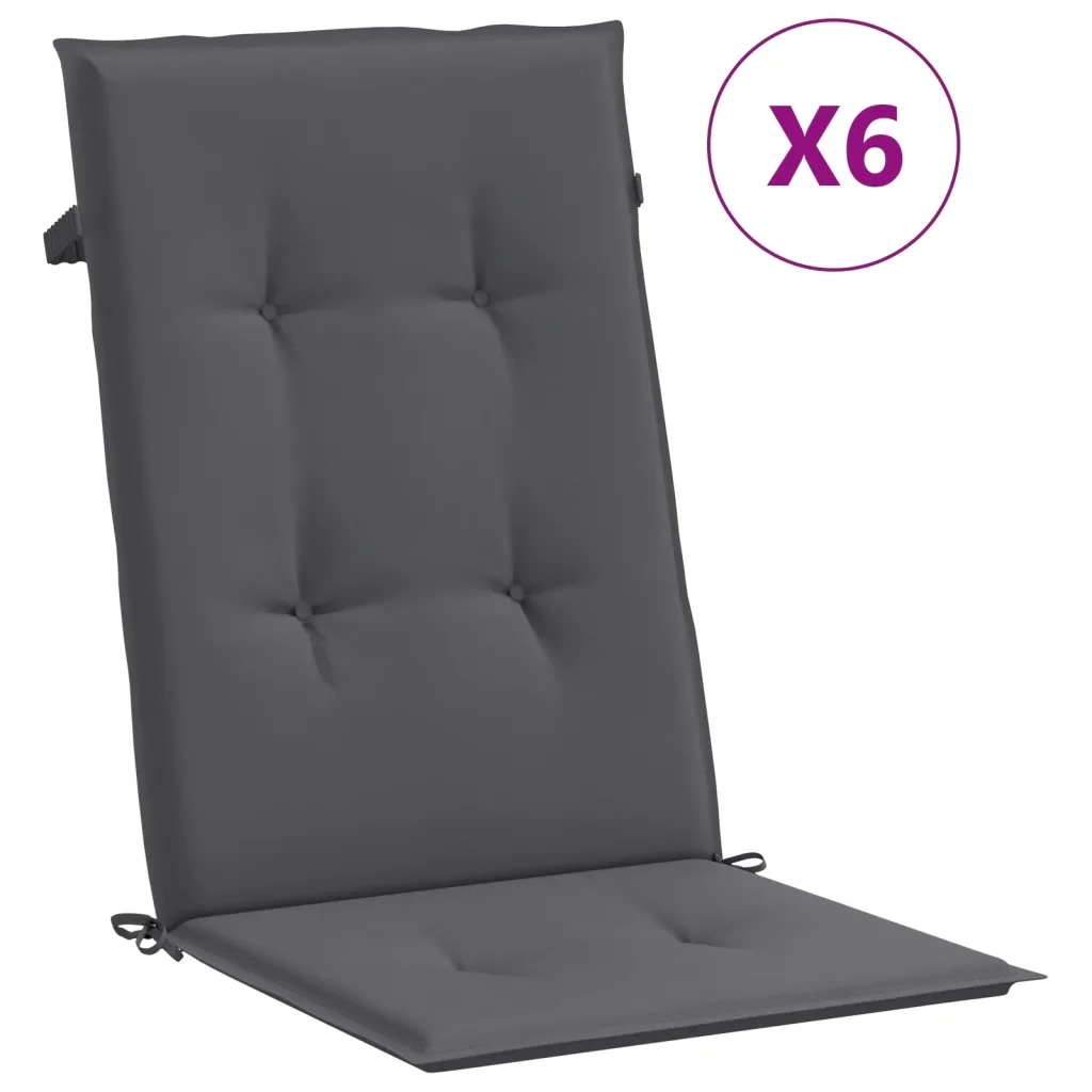 Cuscini per Sedie 6 pz | Cuscini per sedie Antracite 120x50x3 cm in Tessuto
