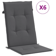 Cuscini per Sedie 6 pz | Cuscini per sedie Antracite 120x50x3 cm in Tessuto