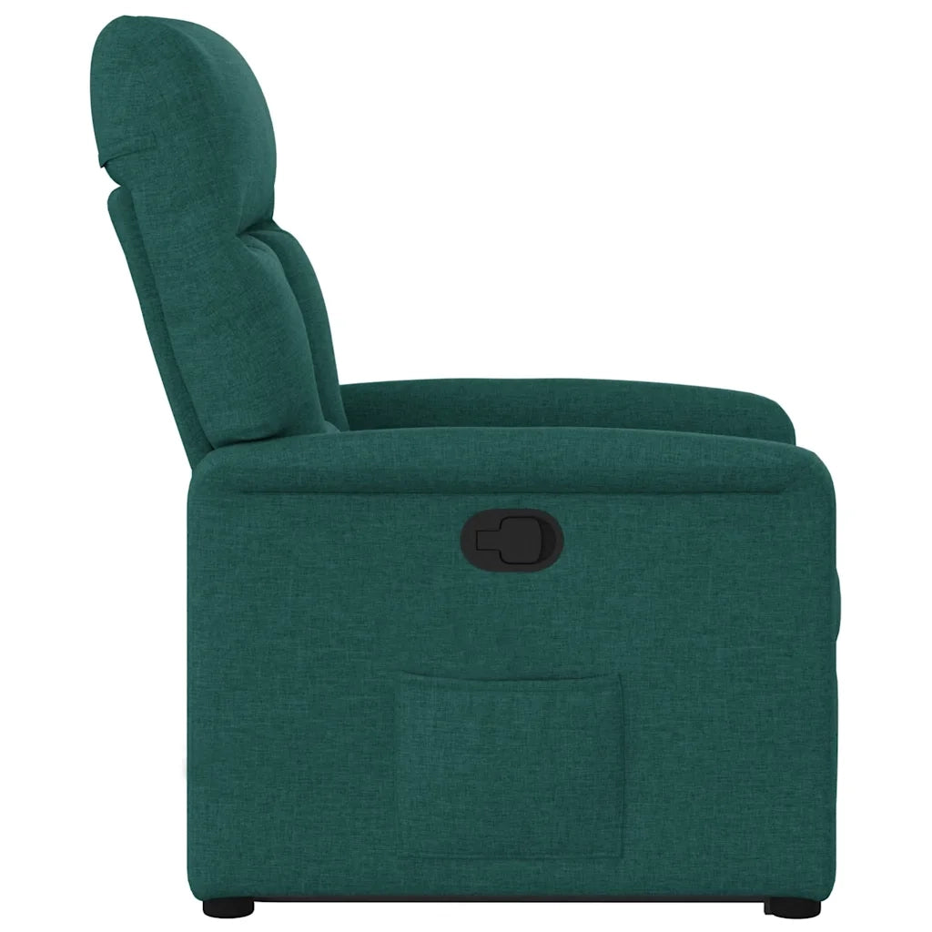 Poltrona Alzapersona Reclinabile Verde Scuro in Tessuto 3303038