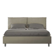 Letto matrimoniale con rete imbottito 160x200 similpelle cappuccino Antea