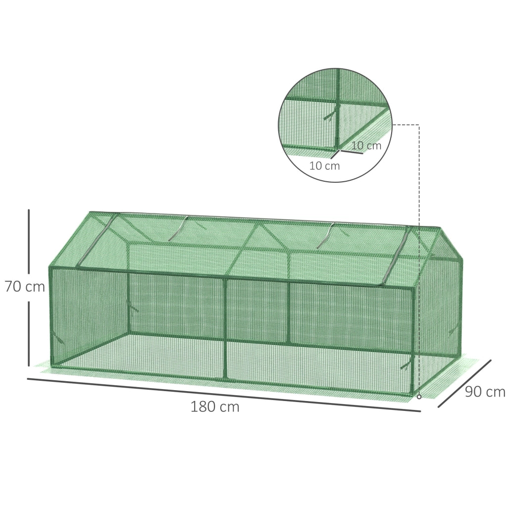Mini Serra da Giardino 180x90x70 cm in Polietilene Verde