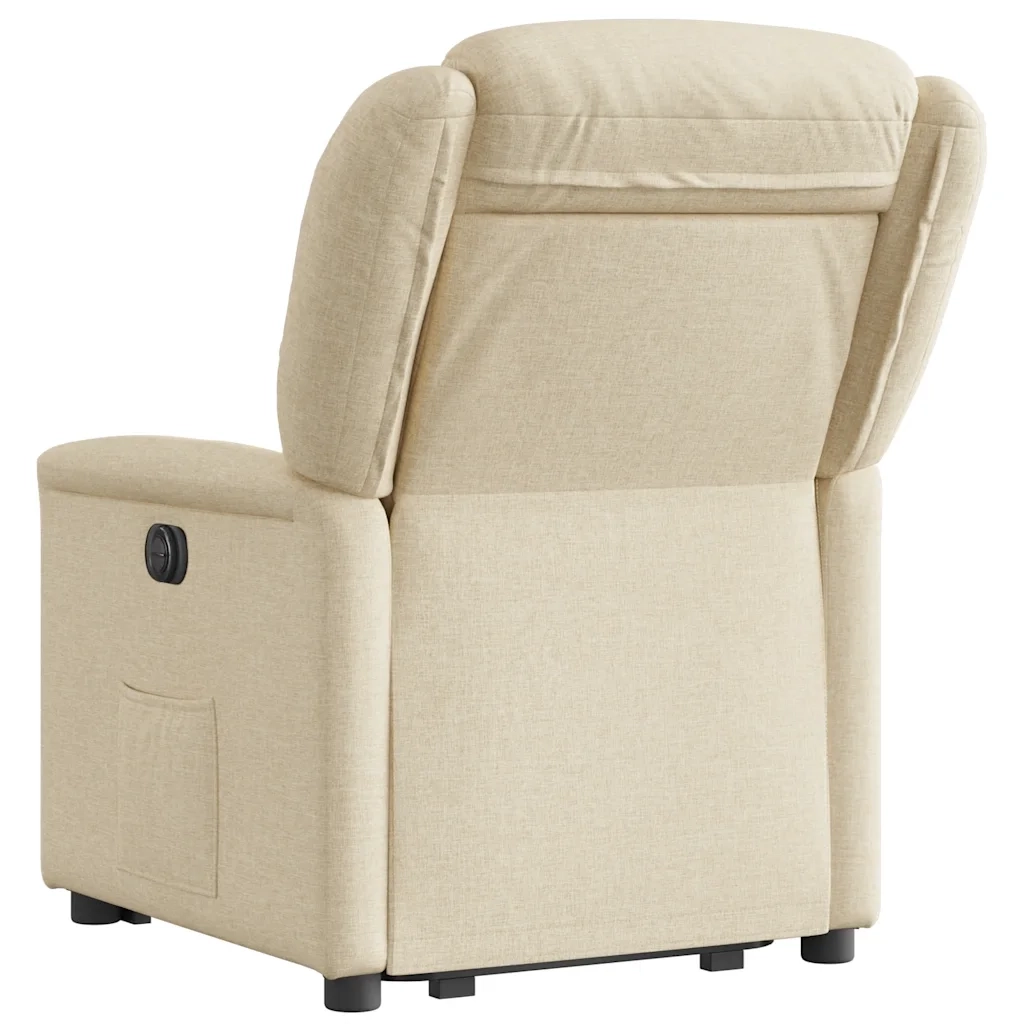 Poltrona | Sedia Relax Alzapersona Reclinabile Crema in Tessuto