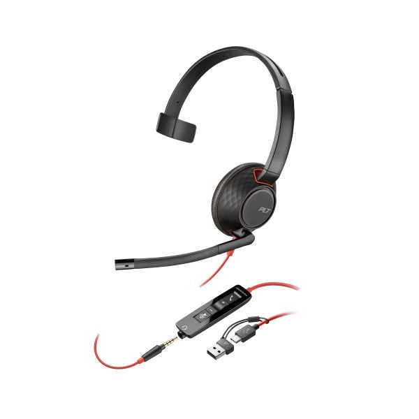 Plantronics/poly cuffia 8x230a6 / blackwire 5210 mono usb-c ms nero