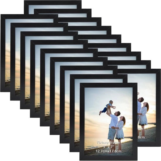 Fotolijst 13x18 cm - Set di 18 - Nero - Adatto per parete e tavolo