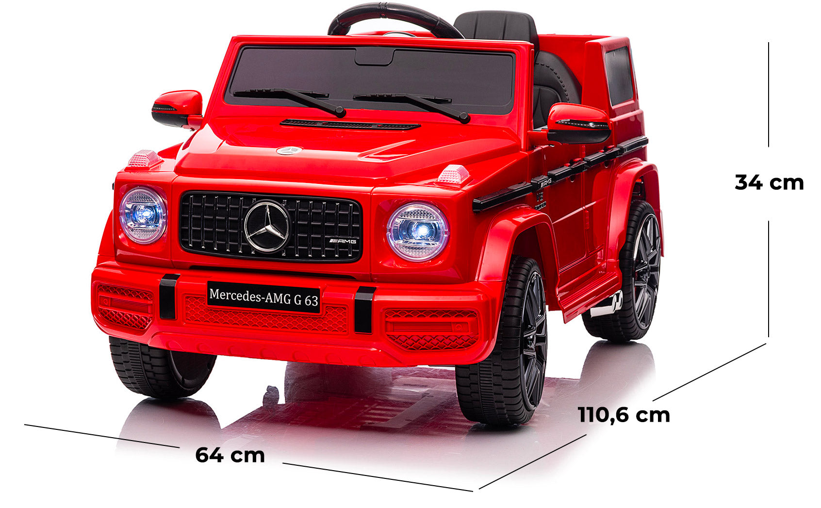 Macchina Elettrica per Bambini 12V con Licenza Mercedes AMG G63 Small Rossa