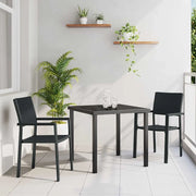 Set da Pranzo per Giardino 3 pcs Nero