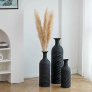 Set di 3 Vasi da Terra Grande con Testura a Mosaico per Ambiente di Casa, Cucina, Camera da Letto, Ufficio