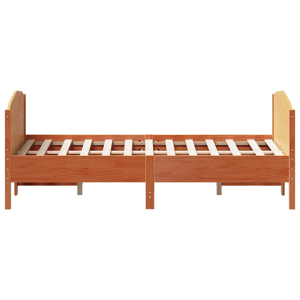 Letto senza Materasso Marrone Cera 140x190 cm in Legno di Pino 3216181