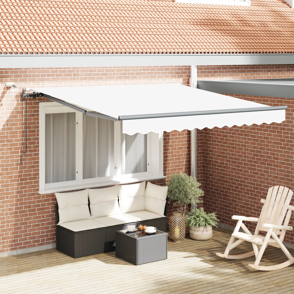 Tenda Retrattile Automatica con LED Bianca 350x250 cm