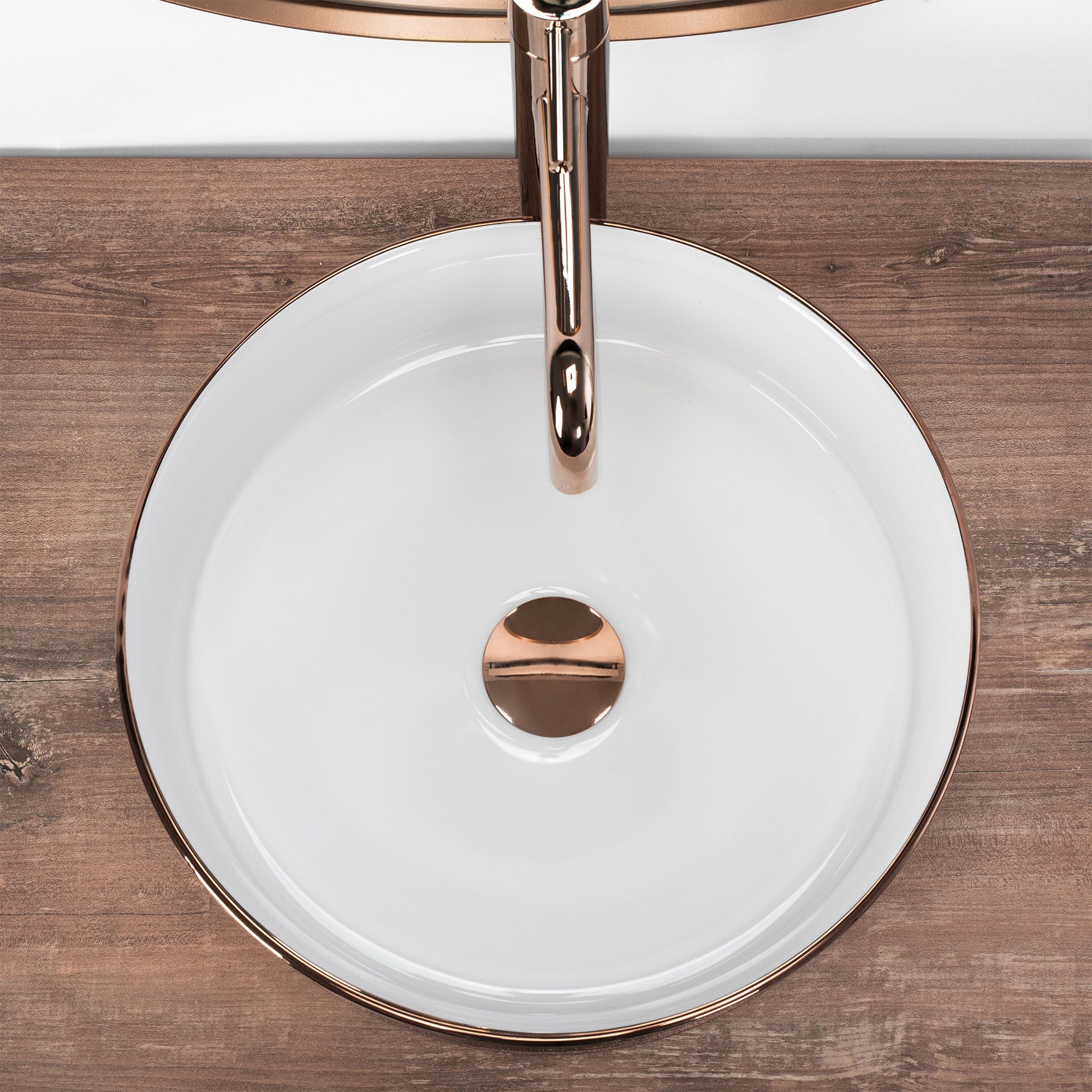 Lavabo Da Appoggio Rea Sami Brush Rose Gold