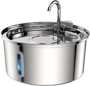 Fonte per Animali - 3.2 L - Acciaio Inossidabile - Fonte per Animali con Finestra - Fonte per Animali con Adattatore e Porta USB